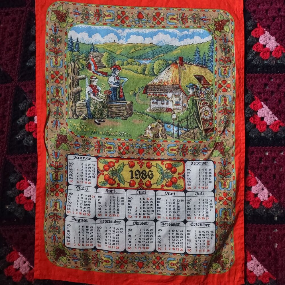 Vintage 80s Tea Towel